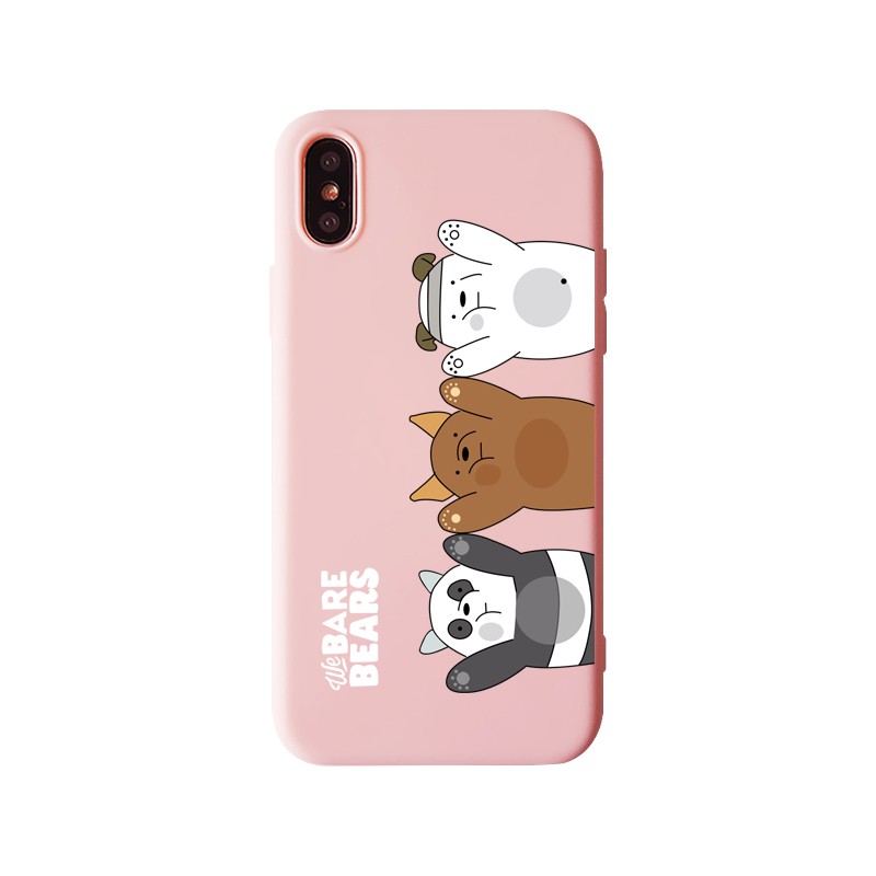 Ốp điện thoại silicone hình We Bare Bears thời trang cho IPhone 6 6s 7 8 7Plus 8Plus X | BigBuy360 - bigbuy360.vn