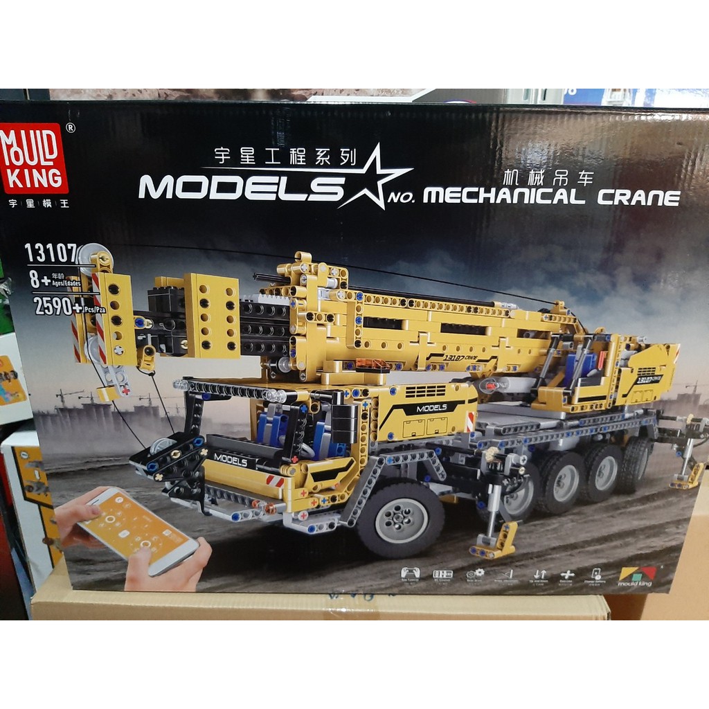 Lắp ráp Technic Mould king 13107 Mobile Crane MK II Cần Trục điều khiển từ xa Động Cơ Pin