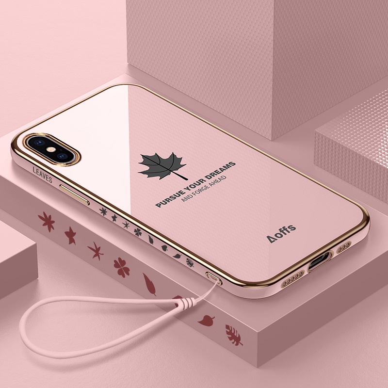 Ốp Điện Thoại Mềm In Hình Lá Phong Cho iPhone X XR XS Max 6 6s 7 8 SE 2020 6 Plus 7 Plus 8 Plus 6s Plus