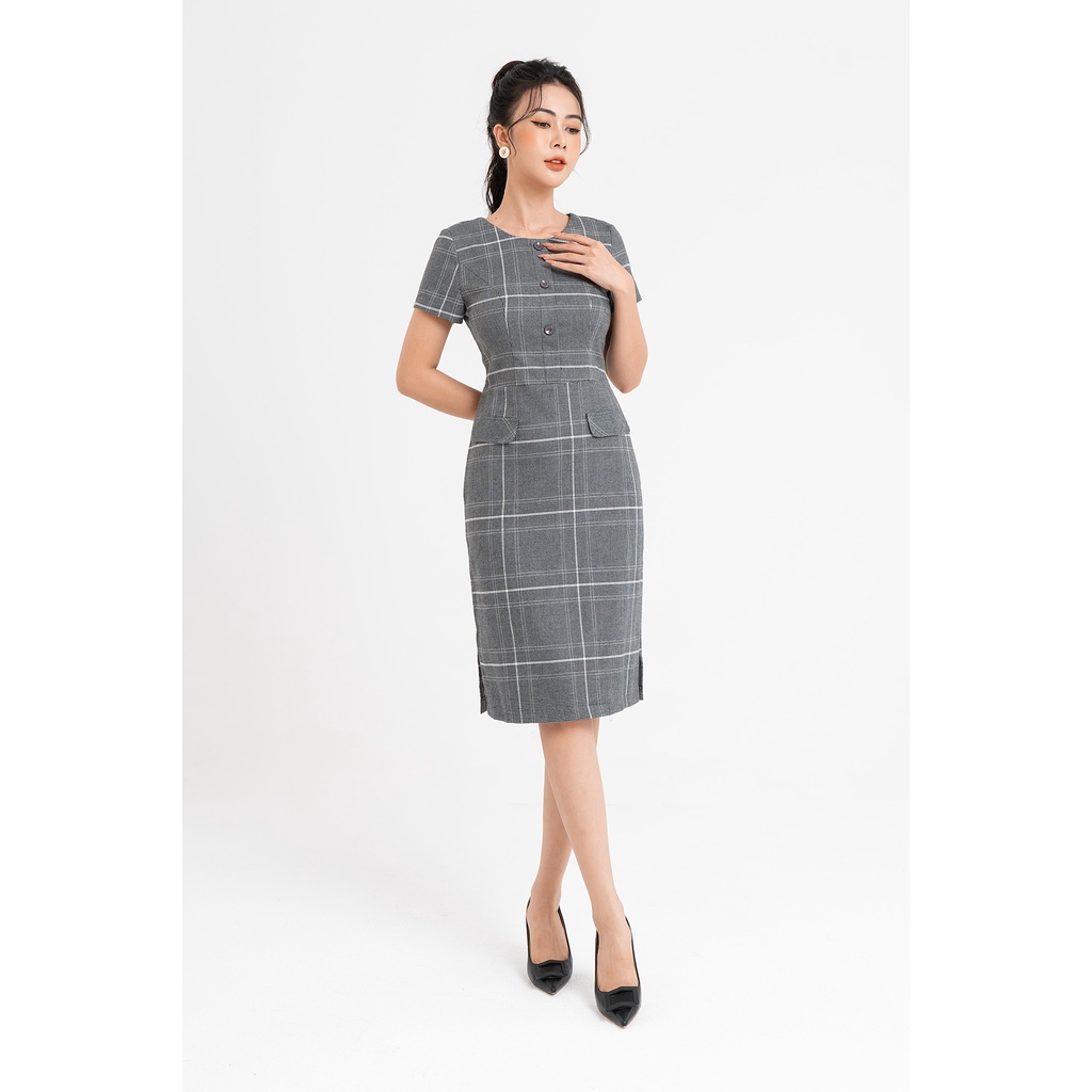 Đầm Ôm LAMER Nẹp Đính Khuy L63F22H021