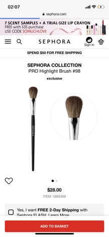 Sephora - Cọ Sephora #98 highlighter brush