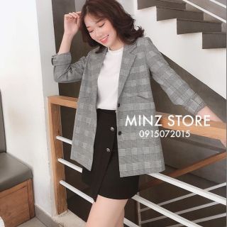 Áo blazer kẻ ghi 1 lớp