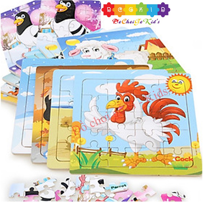 Đồ chơi tranh ghép hình 9 miếng cho bé - combo 10 bộ ngẫu nhiên