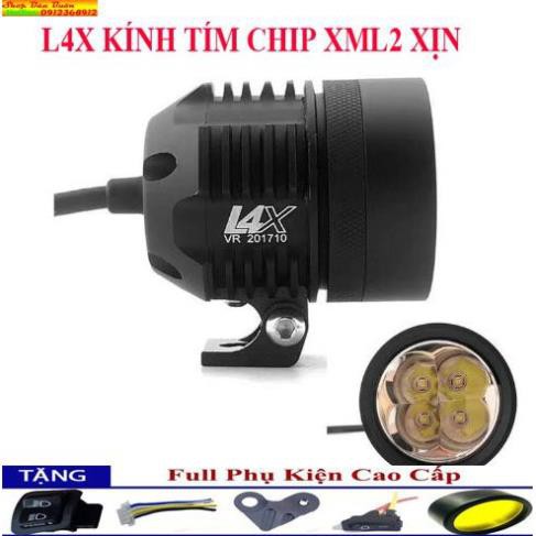 🌴L4X KÍNH TÍM –CHIP XML2 XỊN CÔNG SUẤT 40W CHUẨN- SIÊU SÁNG-( TẶNG PHỤ KIỆN NHƯ ẢNH ĐẠI DIỆN)🌴