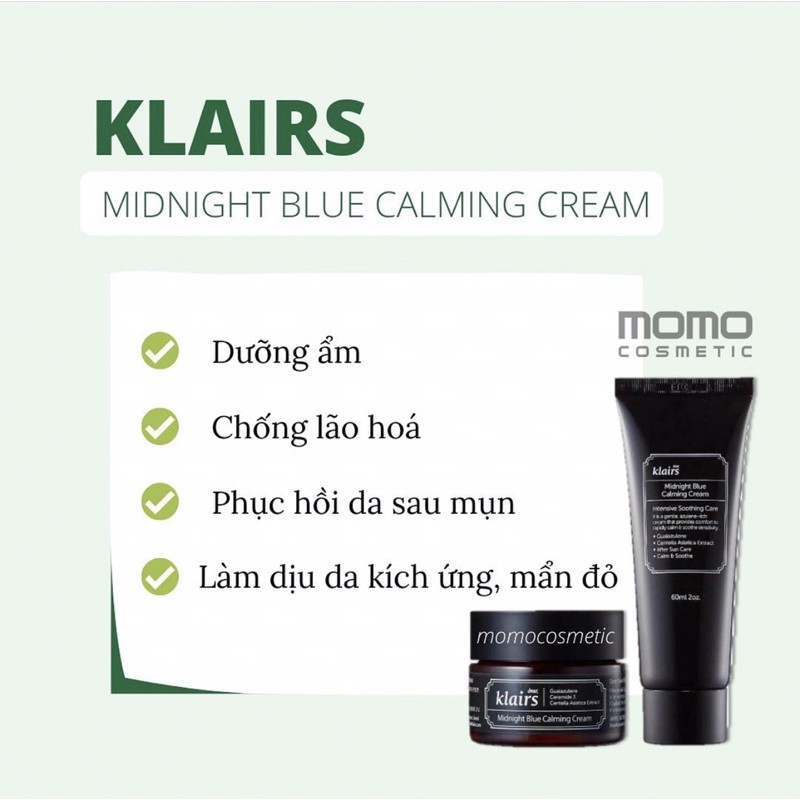 [Mã SKAMLTSM9 giảm 10% đơn 99K] KEM DƯỠNG KLAIRS MIDNIGHT BLUE CALMING CREAM