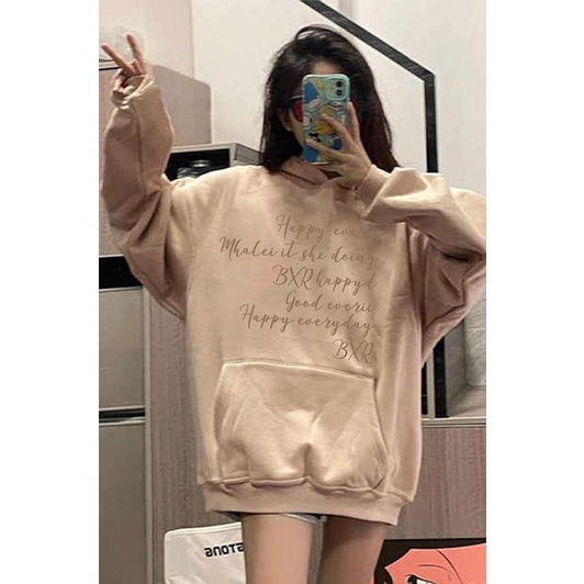 NRVP Áo Khoác Hoodie Tay Dài Dáng Rộng In Họa Tiết Phong Cách Hàn Quốc Dành Cho Nam Nữ