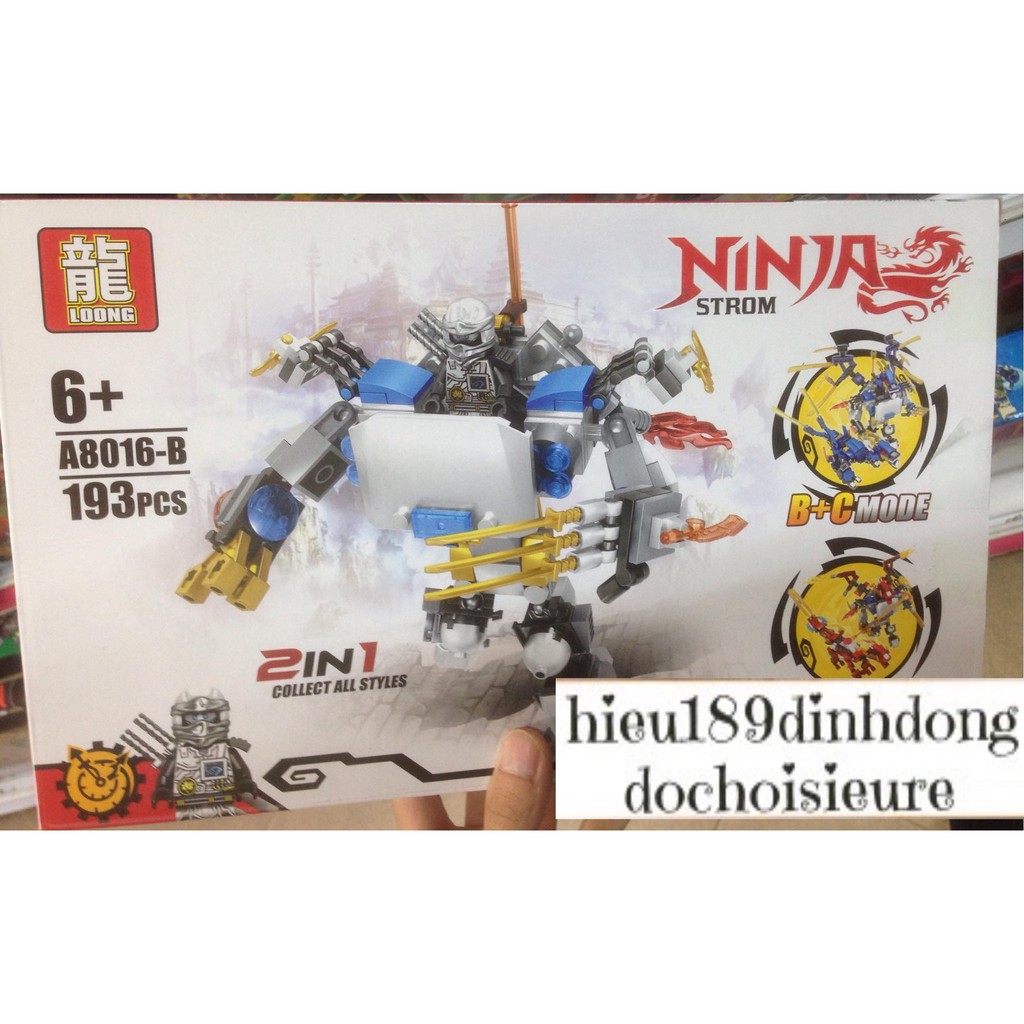 Lắp ráp xếp hình Lego ninjago A8016: Robot của ninja băng Zane (ảnh thật)