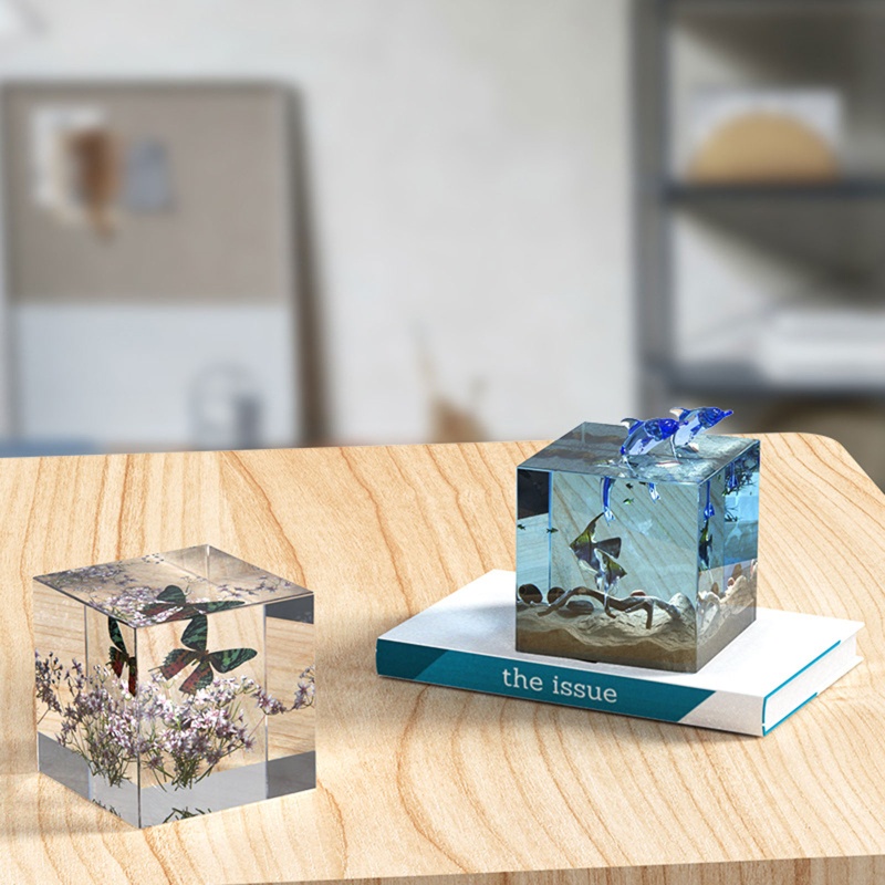 Khuôn Silicone Làm Nến / Xà Phòng Hình Khối Lập Phương DIY