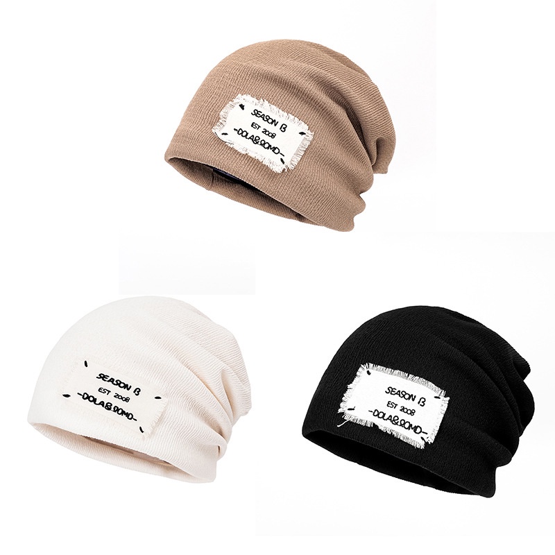 Mũ beanie LINJW phong cách Hip hop chất liệu dệt kim thời trang Thu Đông