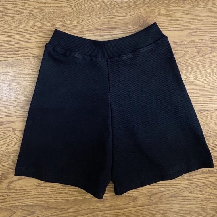 Quần Knit Short Trendy đùi năng động chất bo gân tăm dày tôn dáng chiều cao nâng mông