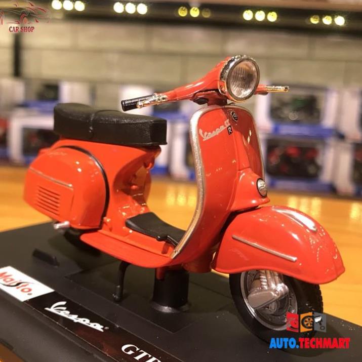 Mô hình xe mô tô Vespa GTR (1968) tỉ lệ 1/18 màu đỏ