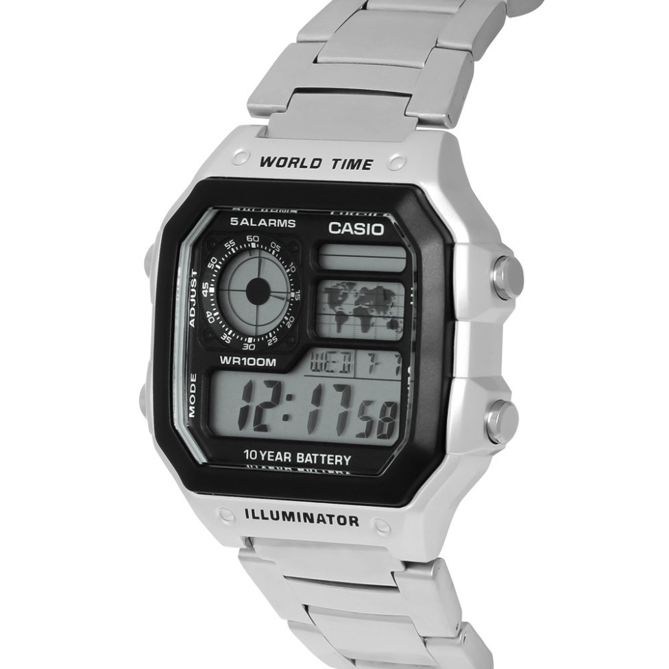 Đồng hồ nam CASIO AE1200WHD màu Bạc