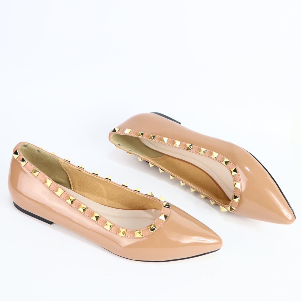 Giày búp bê đế bằng tán đinh 1164