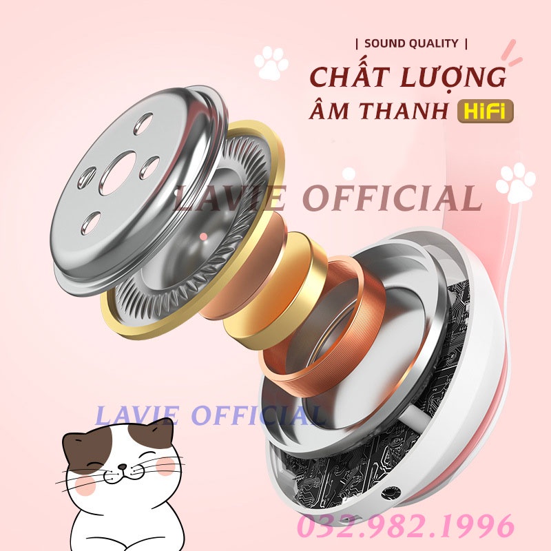 Tai Nghe Chụp Tai Mèo Bluetooth Có Mic Chơi Game, Headphone Tai Mèo Thế Hệ Mới Có Led Cao Cấp, Âm Thanh Cực Đỉnh