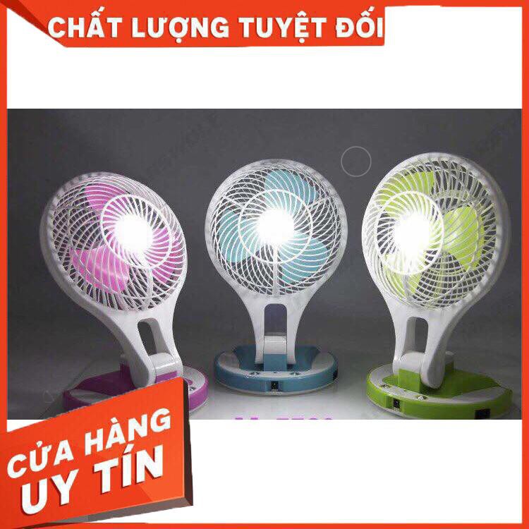 [XẢ KHO] FREE SHIP  Quạt gập tích điện có đèn 5580