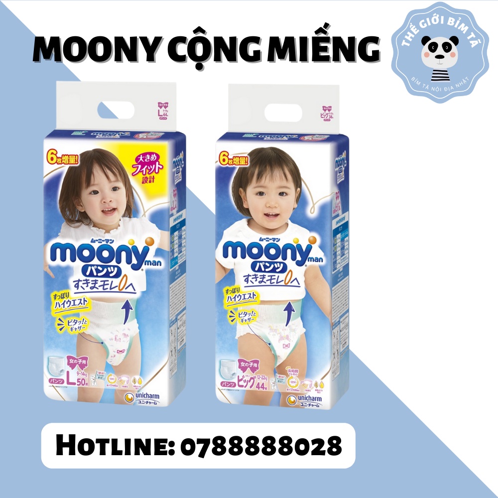 (MOONY TỔNG HỢP)Bỉm Tã Dán/Quần Moony Nội Địa Nhật Đủ Size NB111/S102/M78/M70/L54/XL46