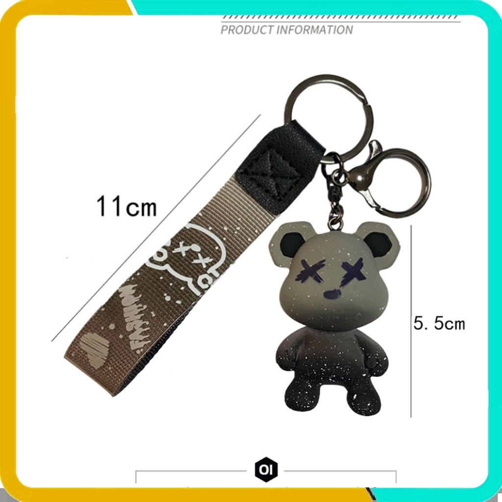 Móc Khóa Gấu Hàn Quốc Dễ Thương,Chameleon Bear, Móc Treo Trên Balo, Túi Xách, KB-01