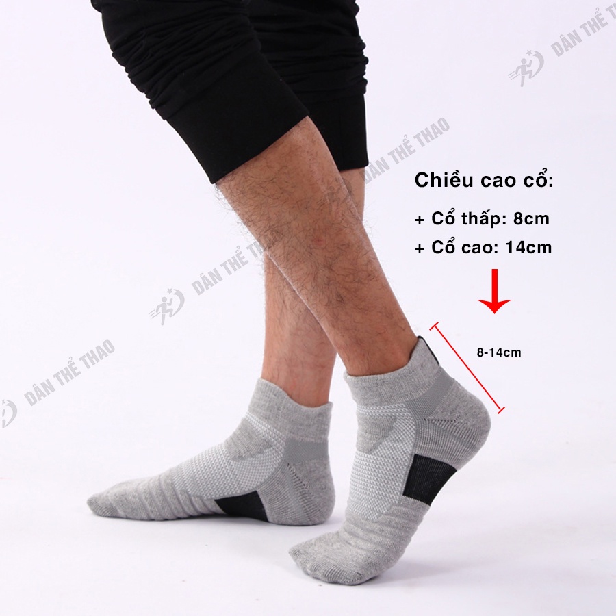 Tất chống trơn chống trượt chuyên dụng chạy bộ, bóng rổ, bóng đá, đi xe đạp, quần vợt - Tất nam dày dặn thiết kế thoáng