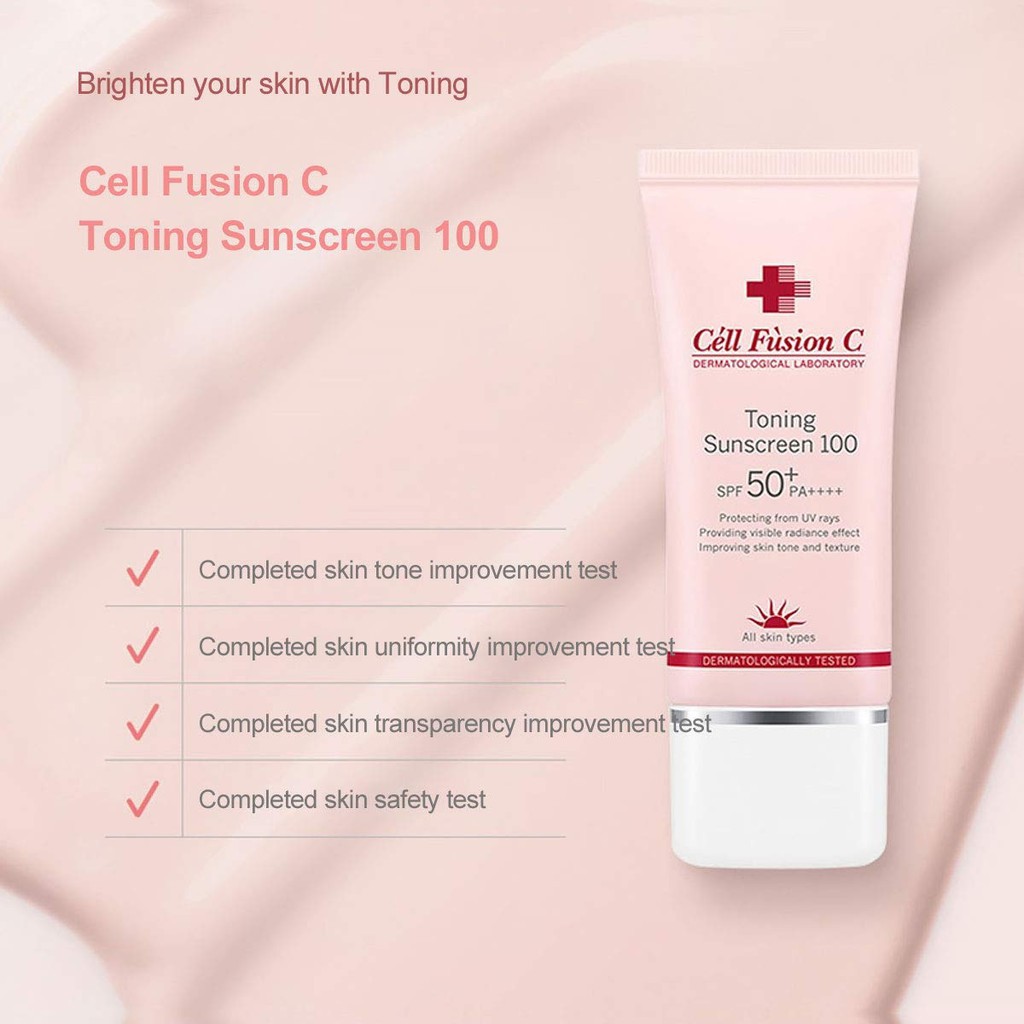 Kem chống nắng mini CELL FUSHION C dịu da nâng tông CELLFUSION C Laser Toning Sunscreen 100 SPF 50+ 10ml CEFS03 CEFS04