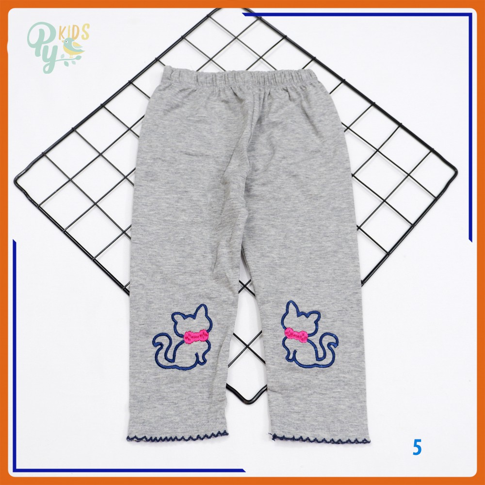 Quần legging dài/ quần bó dài cho bé gái từ 5-35 kg, cotton chính phẩm thêu lai bao đẹp