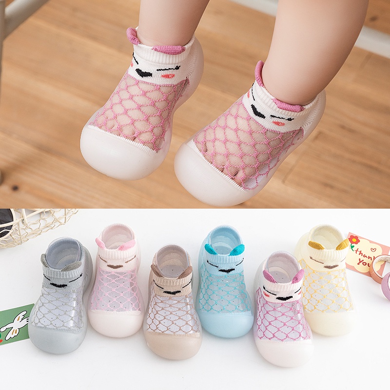 Giày Thoáng Khí Chống Trượt Hình Thỏ Hoạt Hình Dễ Thương Cho Bé Gái 0-3 Tuổi