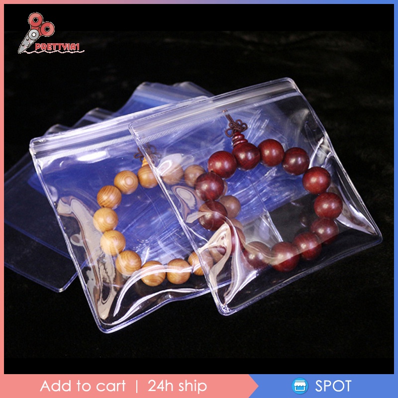 [Prettyia1] 100 Túi Zip Trong Suốt Có Thể Đóng Lại Dùng Đựng Trang Sức