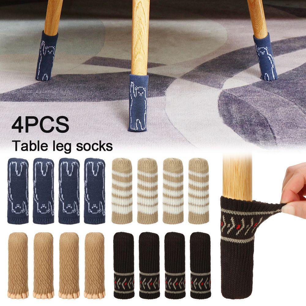 Set 4 Vỏ Bọc Bảo Vệ Ghế Ngồi Đan Len Co Giãn Chống Ồn Tiện Dụng Ốp