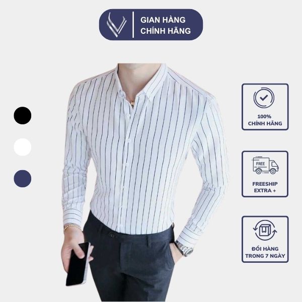 Áo sơ mi nam VERATINO chất liệu dày dặn cao cấp