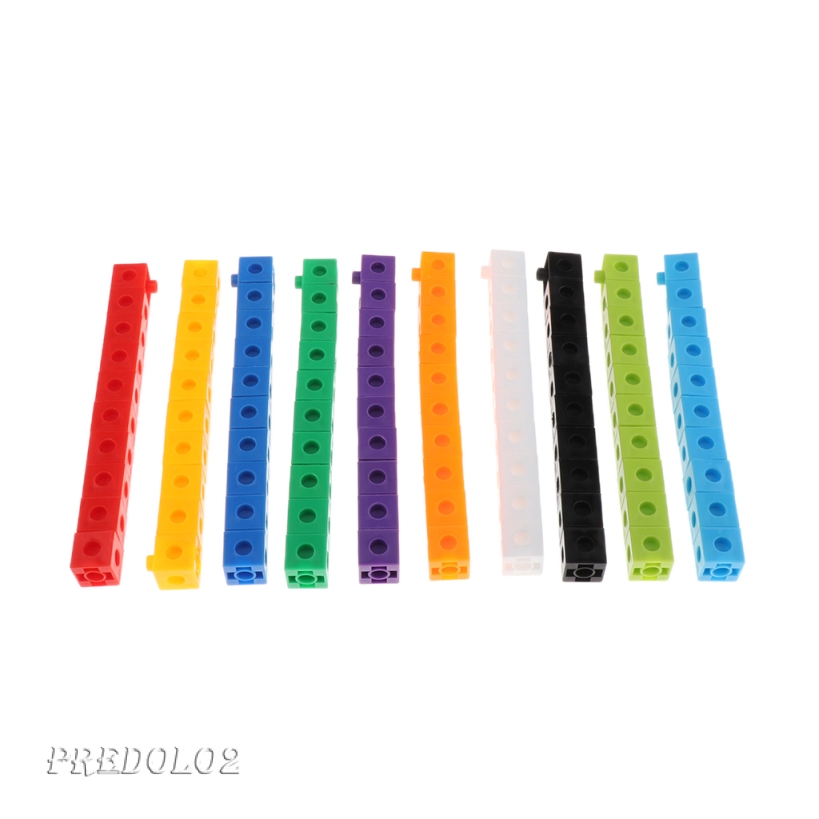Bộ 100 Khối Nhựa Học Toán 10 Màu Predolo2