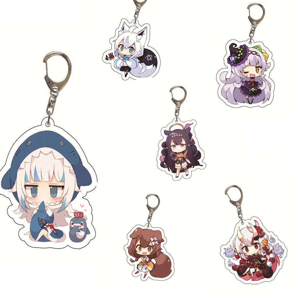 LILYES Móc Khóa Acrylic Hình Cá Mập Hoạt Hình Anime