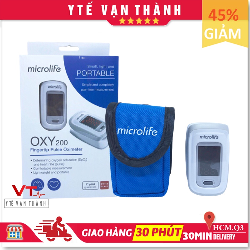 ✅ Máy Đo Nồng Độ Oxy (SPO2) Và Nhịp Tim- Microlife OXY200, Chính Hãng Thụy Sĩ VT0389