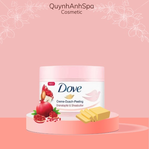 Kem Tẩy Da Chết Toàn Thân Body DOVE Creme Dusch Peeling 225ml Bản Đức, Mỹ quynhanhspa20
