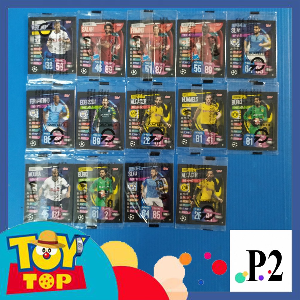 [Một Thẻ ] [No.21-&gt;40 mùa 19-20] Thẻ cầu thủ bóng đá Poca Match Attax 2020