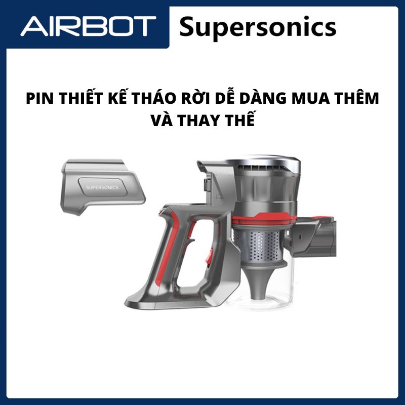 Máy Hút Bụi Cầm Tay Không Dây Airbot Supersonics Gia Đình Pin Sạc Rời Mini May Hut Bui Giường Đệm Nệm Xe Hơi Ô Tô