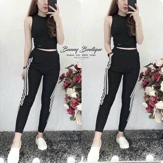 Set bộ thể thao nữ ,tập gym áo sát nách kèm quần dài