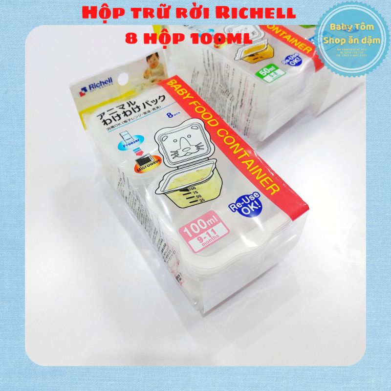 Hộp trữ dời, hộp chia thức ăn dặm Richell Nhật Bản/ Hộp trữ dashi, trữ đồ ăn dặm NPP Baby Tôm