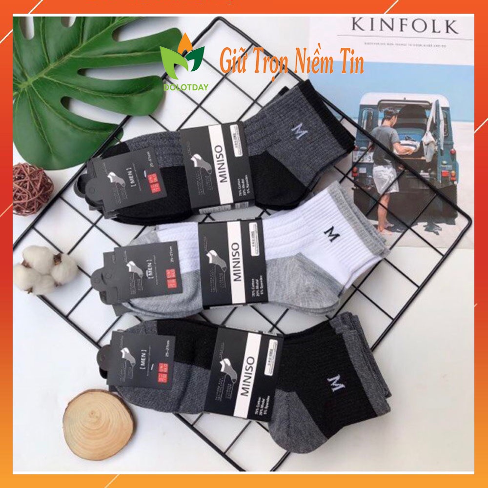 SET 5 đôi Tất nam cổ cao kháng khuẩn hàn quốc Vớ chống hôi chân khử mùi xuất nhật TATNAM05