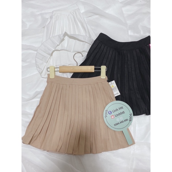 Chân váy ngắn xếp ly nhỏ BASIC Ulzzang đủ size Chân váy dập ly ngắn có quần trong chân váy ulzzang linhhtt Linh htt