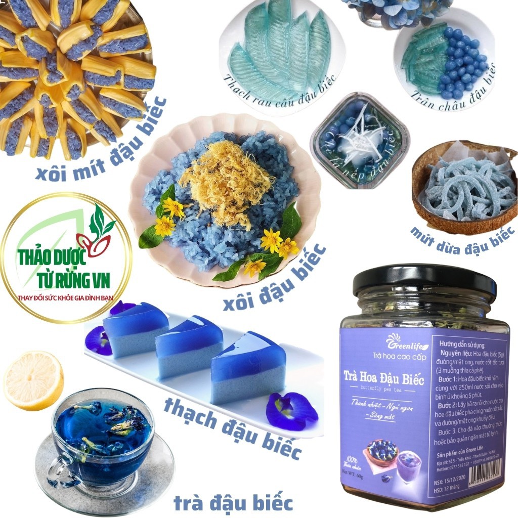 Trà Hoa Đậu Biếc Sấy Lạnh GREELIFE Hàng Xuất Khẩu Nguyên Vẹn Màu Sắc, Mùi Vị Thảo Dược Từ Rừng VN | BigBuy360 - bigbuy360.vn