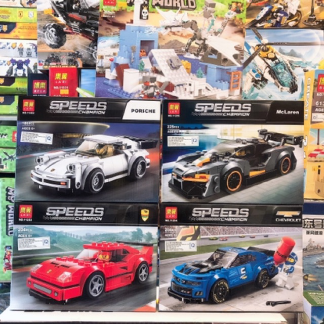 Ảnh thật 🌺🌺 Lắp Ráp Speed Champion Lari Bela 11253 Siêu Xe Đua Ferrari F40 🌺🌺