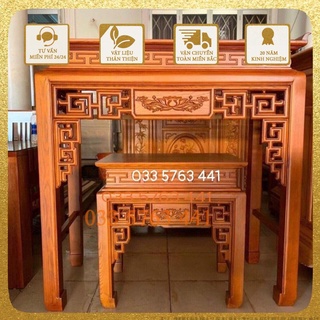 Bộ bàn thờ gỗ sồi nga cao cấp - ảnh thật 100% gía tại xưởng giá tại xưởng không qua trung gian