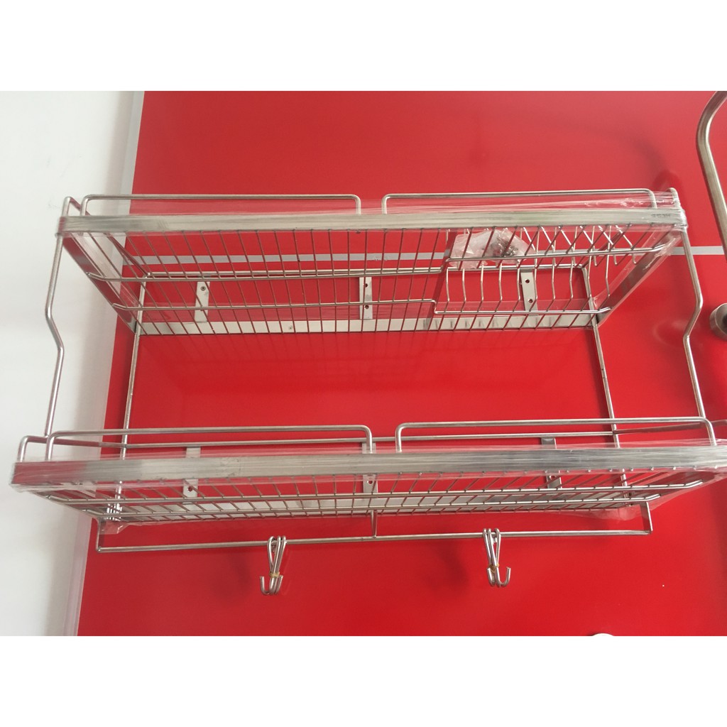 Kệ Đựng Chén Bát Đĩa Treo Tường Bằng inox 304 Cao Cấp  Kệ chén 2 tầng