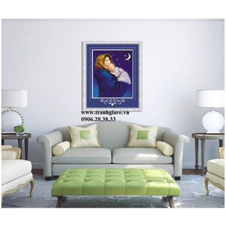 Tranh đính đá đức mẹ. kích thước: 55x70cm
