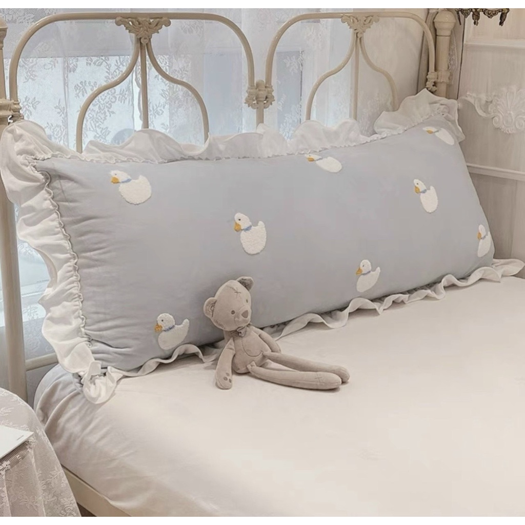 Gối tựa đầu giường , đệm đầu giường Siêu Đáng yêu Viền Ren , Hoạ Tiết Nổi