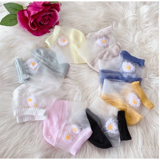 Tất lưới hoa cúc cổ ngắn hàn quốc Vớ chân nữ phối ren cute nhiều màu đẹp