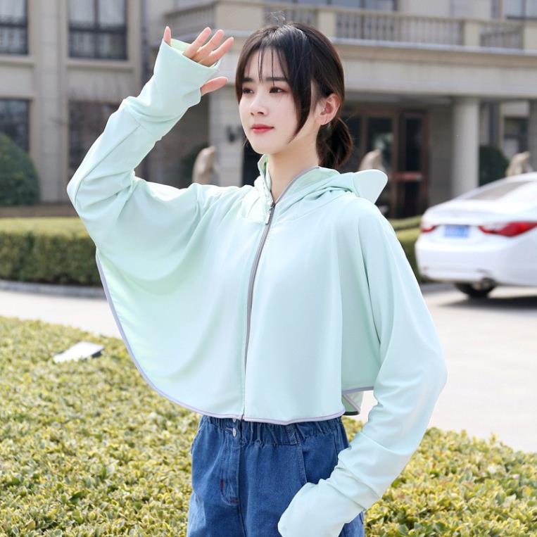 SALE Áo chống nắng nữ 3in1 chống UV - làm mát 2°C - siêu mỏng nhẹ - kèm nón (mũ) rộng vành siêu mát
