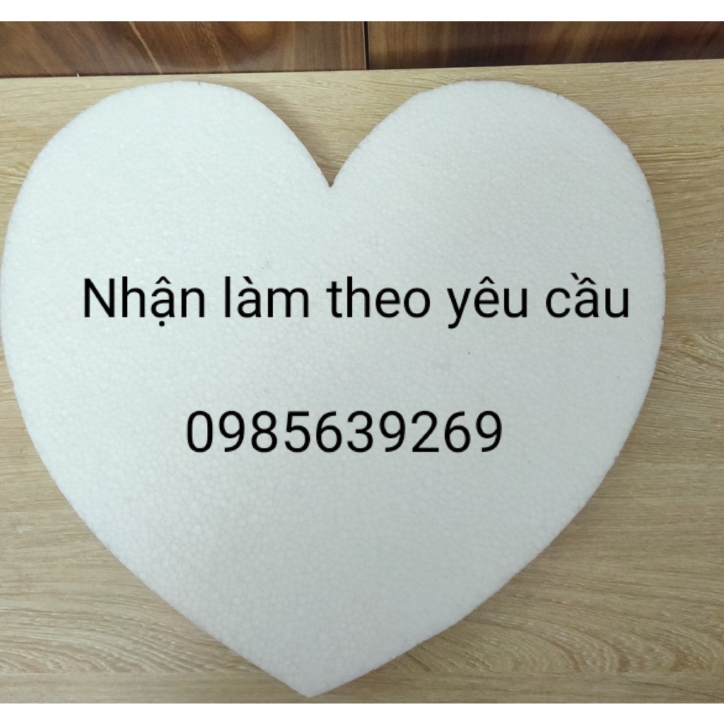 Phôi xốp cứng cắm hoa sáp hình trái tim dày 3cm, 5cm