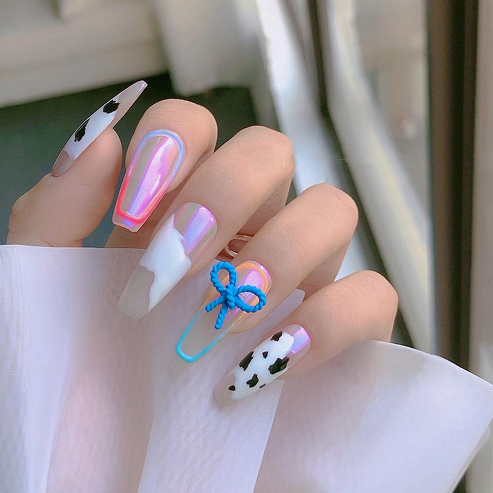 Phụ Kiện Trang Trí Móng Tay Hình Nơ Màu Sắc Ngọt Ngào Xinh Xắn
