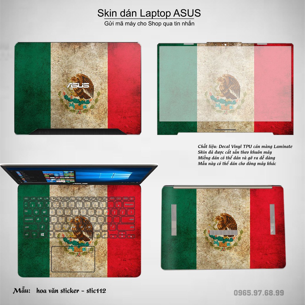 Skin dán Laptop Asus in hình Hoa văn sticker _nhiều mẫu 19 (inbox mã máy cho Shop)