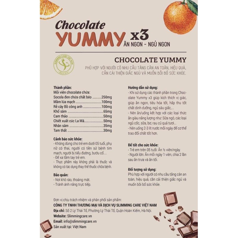 Tăng cân thảo mộc Chocolate Yummyx3 3-6kg/ tháng | BigBuy360 - bigbuy360.vn